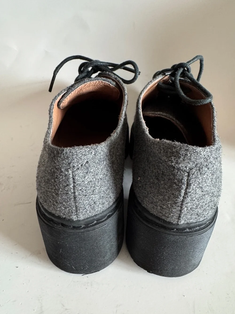 Jeffrey Campbell Baird Gray Platform Lug Sole Punk Oxford Lace-up Shoes size 7